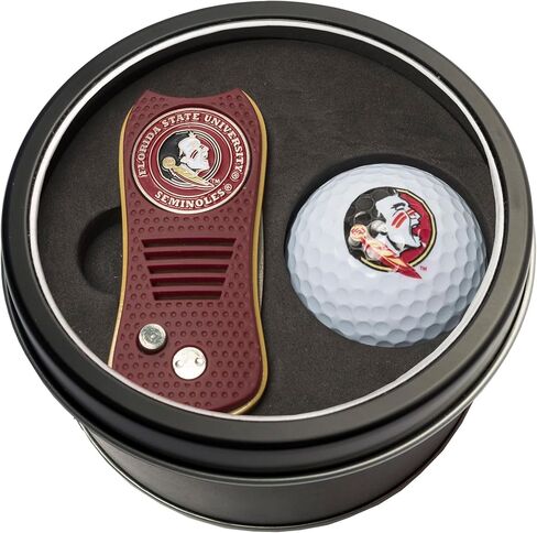 Team Golf NCAA Gift Set Switchblade Divot Tool with Double-Sided Magnetic Ball Marker & Golf Ball, Patented Single Prong Design, Less Damage to Greens, Switchblade Mechanism in Saudi Arabia