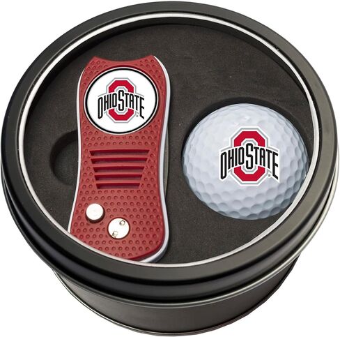 Team Golf NCAA Gift Set Switchblade Divot Tool with Double-Sided Magnetic Ball Marker & Golf Ball, Patented Single Prong Design, Less Damage to Greens, Switchblade Mechanism in Saudi Arabia