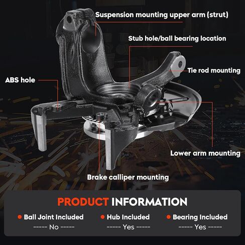 Front Steering Knuckle & Wheel Bearing Hub Assembly for Volkswagen Beetle 1998-2010, for Golf 1999-2006 2010, for Jetta 1999-2005, 698-375 698375 LK007, Left Driver Side in Kuwait