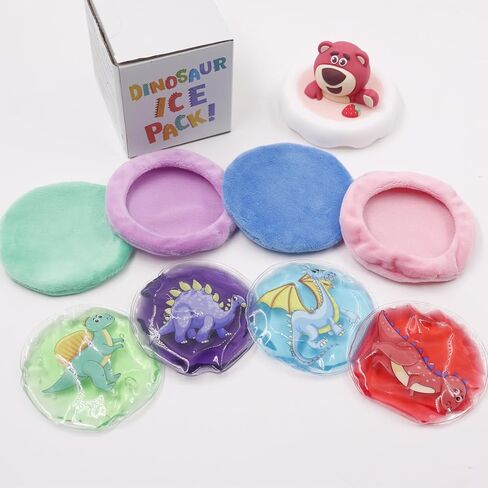 4 PCS Kids Hot Cold Ice Packs, ReusableIce Pack Boo Boo, Auxiliary Fever Reduction, Soft Colorful Sleeves, Wisdom Teeth, Baby Colic, Gas and Upset Stomach, Pain Relief, Fever, Headaches(4 Pcs) in Kuwait