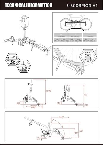 BUZZRACK E-Scorpion H1 1-Electric Bike Platform Hitch Rack｜Fits 2" Receivers in Saudi Arabia