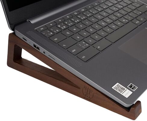 S&A WOODCRAFT Wooden Laptop Stand, Portable Desk Laptop Holder for Tablet with Carry Pouch, Compact Travel Laptop Stand with Protective Silicone Pads, Suitable for Laptops and Tablets in Saudi Arabia