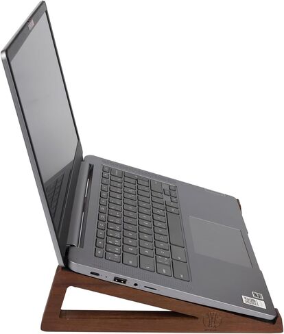 S&A WOODCRAFT Wooden Laptop Stand, Portable Desk Laptop Holder for Tablet with Carry Pouch, Compact Travel Laptop Stand with Protective Silicone Pads, Suitable for Laptops and Tablets in Saudi Arabia