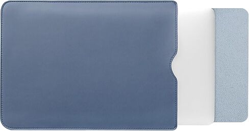 Minimalist Style PU Leather Laptop Sleeve for 2023 MacBook Air 15 inch A2941 M2 Chip, Inner Soft Fluff Thickened Padded Portable Travelling Notebook Bag Case (Black) in Saudi Arabia