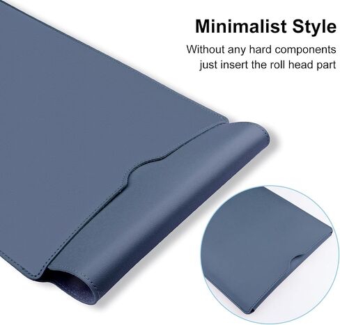 Minimalist Style PU Leather Laptop Sleeve for 2023 MacBook Air 15 inch A2941 M2 Chip, Inner Soft Fluff Thickened Padded Portable Travelling Notebook Bag Case (Black) in Saudi Arabia