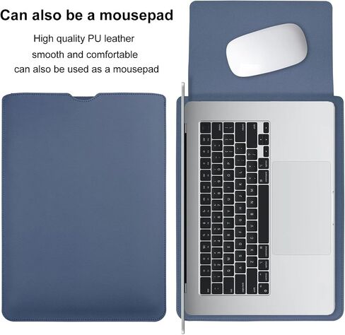 Minimalist Style PU Leather Laptop Sleeve for 2023 MacBook Air 15 inch A2941 M2 Chip, Inner Soft Fluff Thickened Padded Portable Travelling Notebook Bag Case (Black) in Saudi Arabia