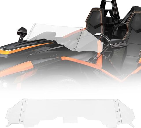 KEMIMOTO Windshield Wind Deflector Compatible with Polaris Slingshot Ripper Series 2015-2023 S SL SLR GT LE 2882154 - Scratch Resistant Hard-coated Polycarbonate Tall Clear Windshield Accessories in Saudi Arabia