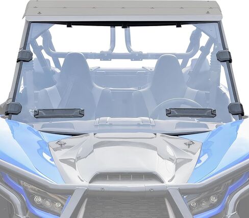 Vented Front Full Windshield for Teryx KRX 1000 20-24, Heavy-Duty Scratch Resistant Hard Coated Poly Front Full Windshield Windscreen for Kawasaki Teryx KRX 1000 2020-2024 Accessories in Saudi Arabia