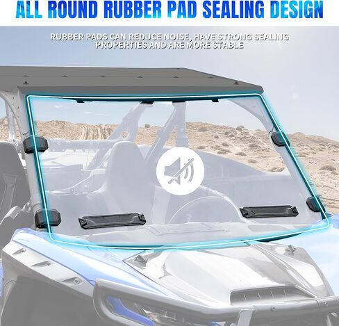 Vented Front Full Windshield for Teryx KRX 1000 20-24, Heavy-Duty Scratch Resistant Hard Coated Poly Front Full Windshield Windscreen for Kawasaki Teryx KRX 1000 2020-2024 Accessories in Saudi Arabia