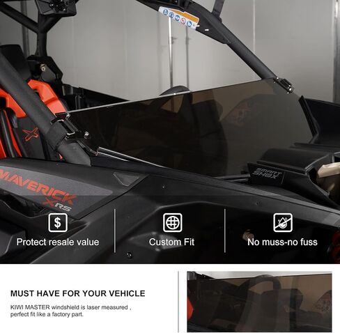 KIWI MASTER ملون شديد التحمل نصف زجاج أمامي متوافق مع 2017-2024 Can Am Maverick X3 ملحقات Turbo / X RS / X DS / MAX مقاومة للخدش in Kuwait