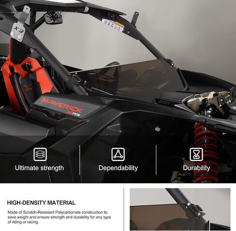 KIWI MASTER ملون شديد التحمل نصف زجاج أمامي متوافق مع 2017-2024 Can Am Maverick X3 ملحقات Turbo / X RS / X DS / MAX مقاومة للخدش in Kuwait
