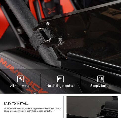 KIWI MASTER ملون شديد التحمل نصف زجاج أمامي متوافق مع 2017-2024 Can Am Maverick X3 ملحقات Turbo / X RS / X DS / MAX مقاومة للخدش in Kuwait