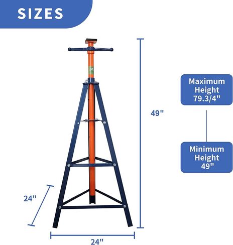Aain® E335 High-Position 2-Ton Tripod Under Hoist Jack Stand, Underhoist Safety Stand in Saudi Arabia