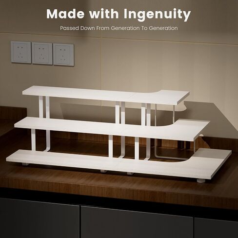 Display Stand,Wooden Display Stand,3 Tier Serving Tray Display Stand,Sustainable Splicing Tiered Shelf Organizer,Retro Ironwood Tiered Display Stand, Display Stand White（Corner Type） in Saudi Arabia