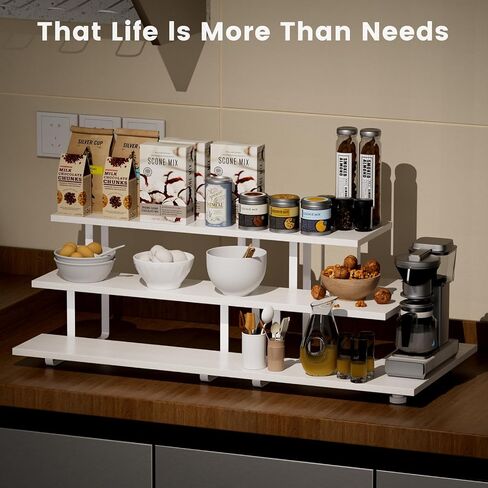 Display Stand,Wooden Display Stand,3 Tier Serving Tray Display Stand,Sustainable Splicing Tiered Shelf Organizer,Retro Ironwood Tiered Display Stand, Display Stand White（Corner Type） in Saudi Arabia