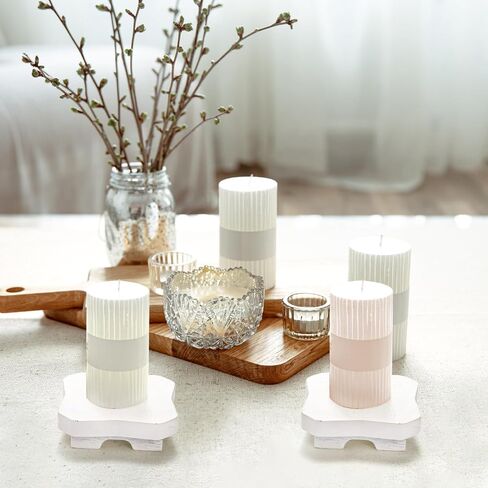 WUWEOT 4 Pack Mini Wooden Plant Stand, 4" x 4" White Wood Candy Risers Small Plant Stool, Decoration Cupcakes Tray Display Holder for Home Kitchen in Saudi Arabia