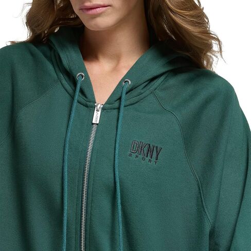 سترة بغطاء للرأس بسحاب كامل للنساء من DKNY، مقاس بونديروسا، مقاس متوسط in Kuwait