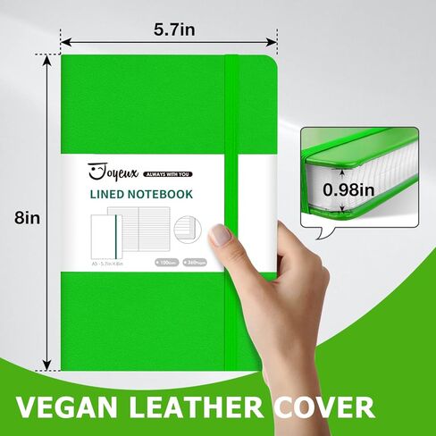 JOYEUX Lined Journal Notebook, 360 Pages Journals for Writing, A5 College Ruled Notebook, Thick Leather Hardcover Notebooks for Work Office Women Men, 5.7'' X 8'' (Black) in Kuwait