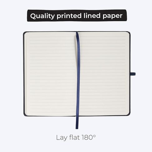 دفتر يوميات كلاسيكي مبطن من WallDeca | غلاف صلب، 240 صفحة، مسطر 8.25 × 5 بوصة، ورق عاجي 80 جرام في المتر المربع | المدرسة، والأعمال التجارية، والكلية، والملاحظات، واليوميات (4-حزمة) in Kuwait