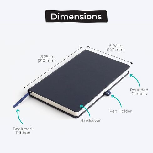 دفتر يوميات كلاسيكي مبطن من WallDeca | غلاف صلب، 240 صفحة، مسطر 8.25 × 5 بوصة، ورق عاجي 80 جرام في المتر المربع | المدرسة، والأعمال التجارية، والكلية، والملاحظات، واليوميات (4-حزمة) in Kuwait