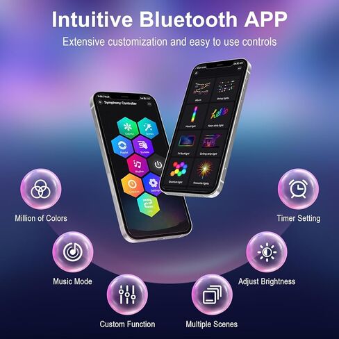 مصابيح أرضية زاوية RGB+IC لغرفة المعيشة، مجموعتان من مصابيح أرضية لغرفة النوم، مصباح زاوية LED مع تطبيق وجهاز تحكم عن بعد، 16 مليون لون و68+ مشهد، مزامنة الموسيقى، إعداد مؤقت أسود in Kuwait