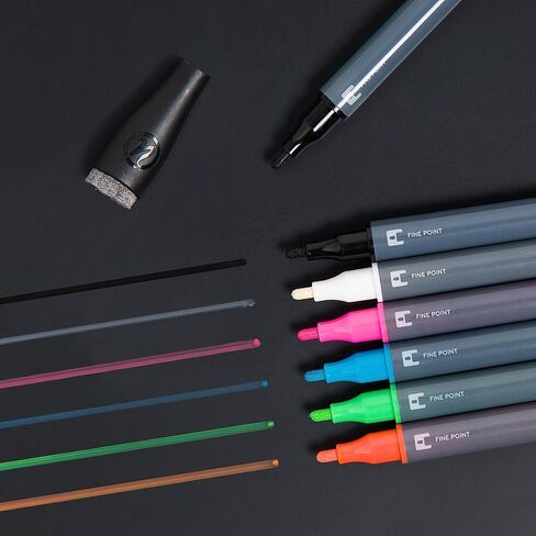 U Brands Liquid Glass Board Dry Erase Markers with Erasers, Set of 12, Assorted Colors, Low-Odor, Medium (2 mm) Point in Saudi Arabia