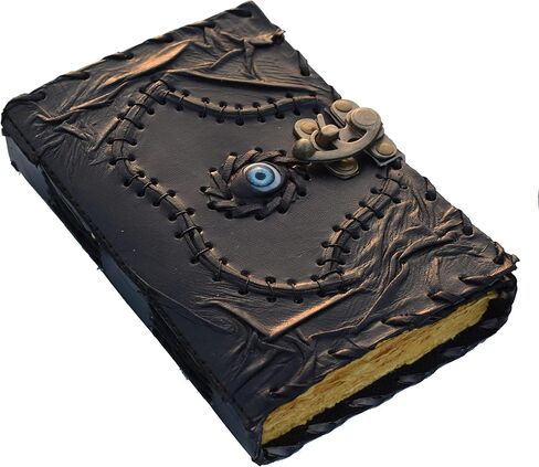 كتاب Hocus Pocus من نوبات ديكورات الهالوين، كتب تعويذة للديكور مع تعويذات حقيقية، كتاب دعائم للظلال، كتاب تعويذة، هدايا ساحرة للنساء، كتاب إملائي من الجلد، مجلة Grimoire Witch Magic Eye in Kuwait