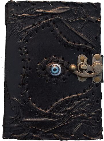 كتاب Hocus Pocus من نوبات ديكورات الهالوين، كتب تعويذة للديكور مع تعويذات حقيقية، كتاب دعائم للظلال، كتاب تعويذة، هدايا ساحرة للنساء، كتاب إملائي من الجلد، مجلة Grimoire Witch Magic Eye in Kuwait