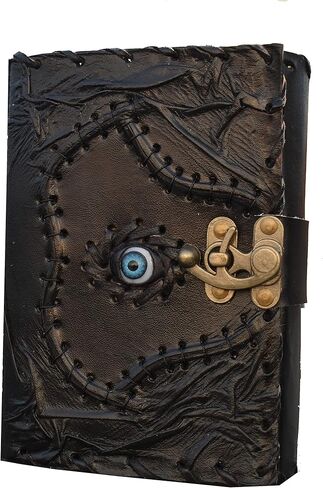 كتاب Hocus Pocus من نوبات ديكورات الهالوين، كتب تعويذة للديكور مع تعويذات حقيقية، كتاب دعائم للظلال، كتاب تعويذة، هدايا ساحرة للنساء، كتاب إملائي من الجلد، مجلة Grimoire Witch Magic Eye in Kuwait