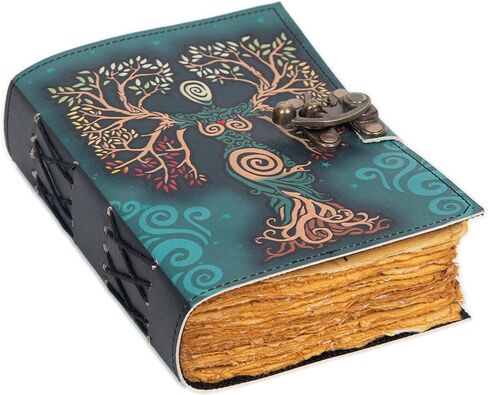 Blank Spell Book Of Shadows Journal With Lock Clasp Prop Vintage Handmade Leather Diary Embossed Prayer Pagan Antique Witchcraft Wiccan Notebook Daily (4x6) in Saudi Arabia