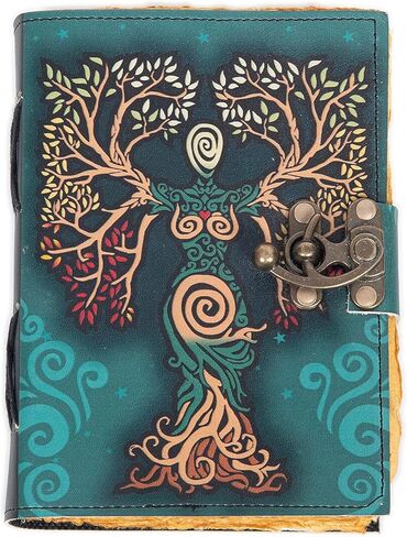 Blank Spell Book Of Shadows Journal With Lock Clasp Prop Vintage Handmade Leather Diary Embossed Prayer Pagan Antique Witchcraft Wiccan Notebook Daily (4x6) in Saudi Arabia