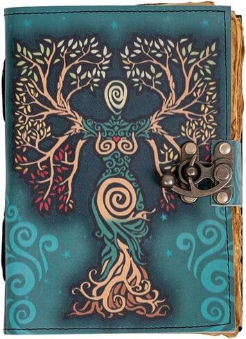 Blank Spell Book Of Shadows Journal With Lock Clasp Prop Vintage Handmade Leather Diary Embossed Prayer Pagan Antique Witchcraft Wiccan Notebook Daily (4x6) in Saudi Arabia