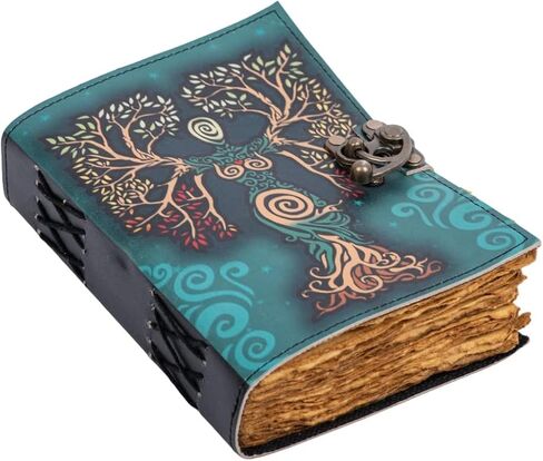 Blank Spell Book Of Shadows Journal With Lock Clasp Prop Vintage Handmade Leather Diary Embossed Prayer Pagan Antique Witchcraft Wiccan Notebook Daily (4x6) in Saudi Arabia