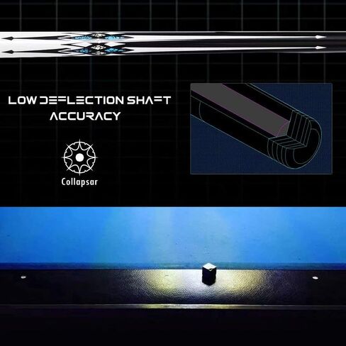 Collapsar CXL Pool Cue مع حافظة صلبة 1X1، عمود انحراف منخفض 13 مم طرف أسود عصا البلياردو، 58 بوصة قطعتان 19-21 أونصة مجموعة عصا حمام السباحة الاحترافية in Saudi Arabia