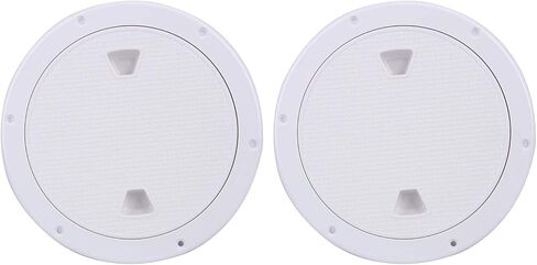 Amarine Made 2 Pack of Boat Round Non Slip Inspection Hatch,Detachable Cover and Pre-drilled Holes in Deck Plate Easily to Install (7" White) in Saudi Arabia
