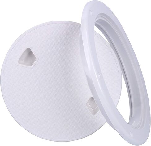 Amarine Made 2 Pack of Boat Round Non Slip Inspection Hatch,Detachable Cover and Pre-drilled Holes in Deck Plate Easily to Install (7" White) in Saudi Arabia