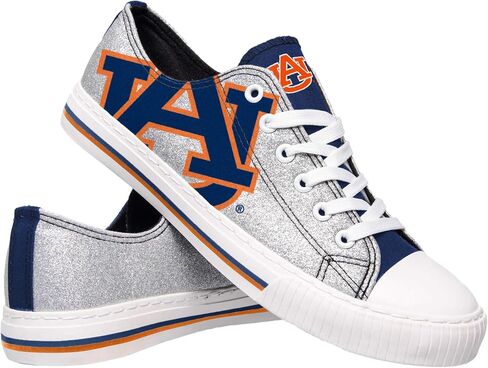 FOCO Auburn Tigers NCAA Womens Glitter Low Top Canvas Shoes - 7 in Saudi Arabia