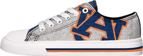 FOCO Auburn Tigers NCAA Womens Glitter Low Top Canvas Shoes - 7 in Saudi Arabia