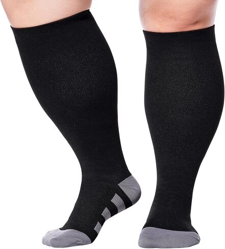 Abodhu Plus Size Compression Socks for Women& Men 15-25mmHg Wide Calf Knee High Socks in Kuwait