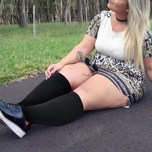 Abodhu Plus Size Compression Socks for Women& Men 15-25mmHg Wide Calf Knee High Socks in Kuwait