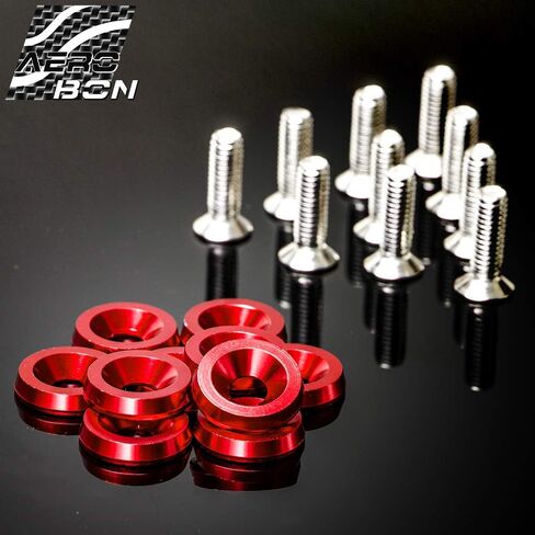 20 Pieces CNC Billet Aluminum Washer Kit for Bumper Fender Washer, Bumper Washer Bolt, License Plate, Engine Bay Dress Up (Red) in Saudi Arabia