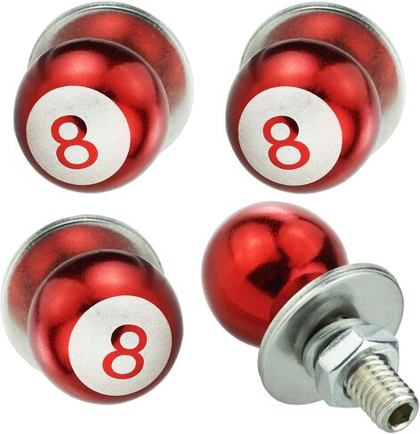 Abfer 8 Ball License Plate Fasteners Car License Plate Screws Covers 4Pcs Anti Theft Frame Bolts Kit Fit for Most Vehicle Trucks Motorcycles (Black) in Saudi Arabia