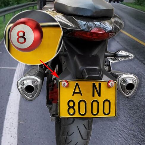 Abfer 8 Ball License Plate Fasteners Car License Plate Screws Covers 4Pcs Anti Theft Frame Bolts Kit Fit for Most Vehicle Trucks Motorcycles (Black) in Saudi Arabia