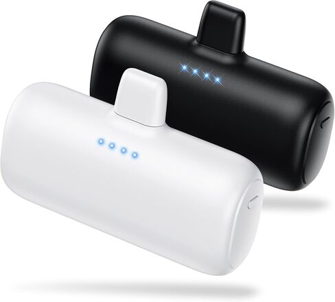 [2-Pack] Mini Portable Charger for iPhone,5200mAh Ultra Compact PD Fast Charging Power Bank,Plug-in Battery Pack Travel Cordless Phone Charger,Compatible with iPhone 14/14Pro/13/12/11/X/8/7/6plus etc in Kuwait