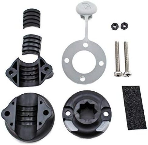 RAILBLAZA Kayak RailMount لقضبان دائرية أو مربعة مقاس 19-25 مم (.75-1 بوصة) مع شريط قبضة ذاتي اللصق لسهولة التركيب، (أسود) in Kuwait