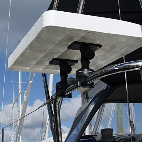 RAILBLAZA Kayak RailMount لقضبان دائرية أو مربعة مقاس 19-25 مم (.75-1 بوصة) مع شريط قبضة ذاتي اللصق لسهولة التركيب، (أسود) in Kuwait