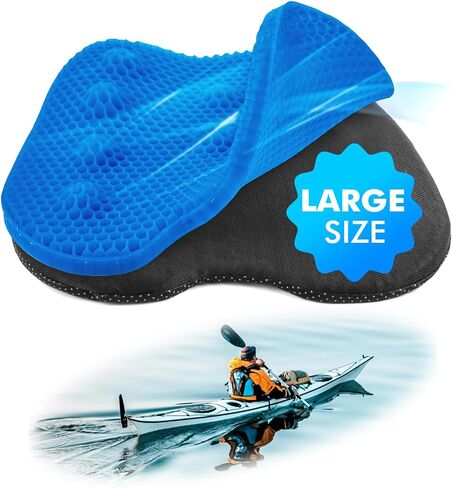 Kayak Seat Cushion, Extra Large Anti Slip Thicken Gel Kayak Seat Pad Breathable Waterproof Kayak Cushion for Sit in Kayaks Canoe and Boat, Lifetime Kayak Accessories Equipment Gear for Fishing Kayak in Saudi Arabia
