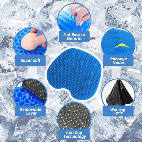 Kayak Seat Cushion, Extra Large Anti Slip Thicken Gel Kayak Seat Pad Breathable Waterproof Kayak Cushion for Sit in Kayaks Canoe and Boat, Lifetime Kayak Accessories Equipment Gear for Fishing Kayak in Saudi Arabia