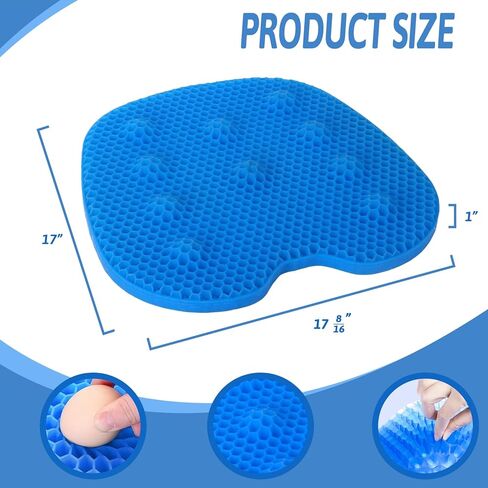 Kayak Seat Cushion, Extra Large Anti Slip Thicken Gel Kayak Seat Pad Breathable Waterproof Kayak Cushion for Sit in Kayaks Canoe and Boat, Lifetime Kayak Accessories Equipment Gear for Fishing Kayak in Saudi Arabia