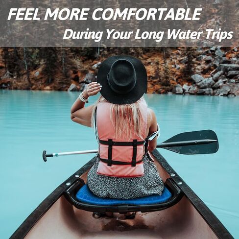 Kayak Seat Cushion, Extra Large Anti Slip Thicken Gel Kayak Seat Pad Breathable Waterproof Kayak Cushion for Sit in Kayaks Canoe and Boat, Lifetime Kayak Accessories Equipment Gear for Fishing Kayak in Saudi Arabia
